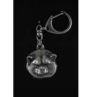 Akita, Akita Inu - Versilberter Schlüsselanhänger mit Hund in einer Geschenkbox, Handtaschenschmuck, Rucksackanhänger der Marke Art-Dog