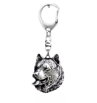Malamute de l'Alaska - Porte-clés argenté avec un chien dans une boîte cadeau, décoration de sac à main, pendentif de sac à dos par la marque Art-Dog