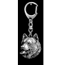 Alaskan Malamute - Silver-plated key ring with a dog in a gift box, handbag decoration, backpack pendant by Art-Dog brand