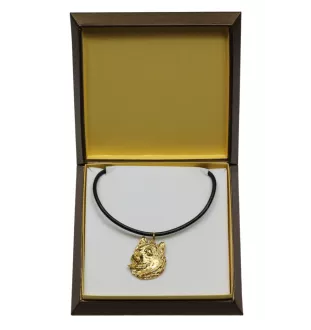 Alaskan Malamute, Alaskischer Malamute - Hundehalsband in Geschenkbox, vergoldeter Anhänger für Hundefans, auffälliger Schmuck von Art-Dog