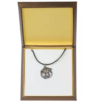 Akita, Akita Inu - Dog necklace in gift box, silver-plated locket for dog fan, striking pendant by Art-Dog brand