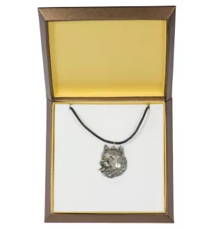 Malamute de l'Alaska - Collier de chien dans une boîte cadeau, médaillon argenté pour fan de chien, pendentif remarquable de la marque Art-Dog