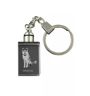 Akita, Akita Inu - Porte-clés en cristal avec photo de chien, porte-clés lumineux, cadeau unique de la marque Art-Dog
