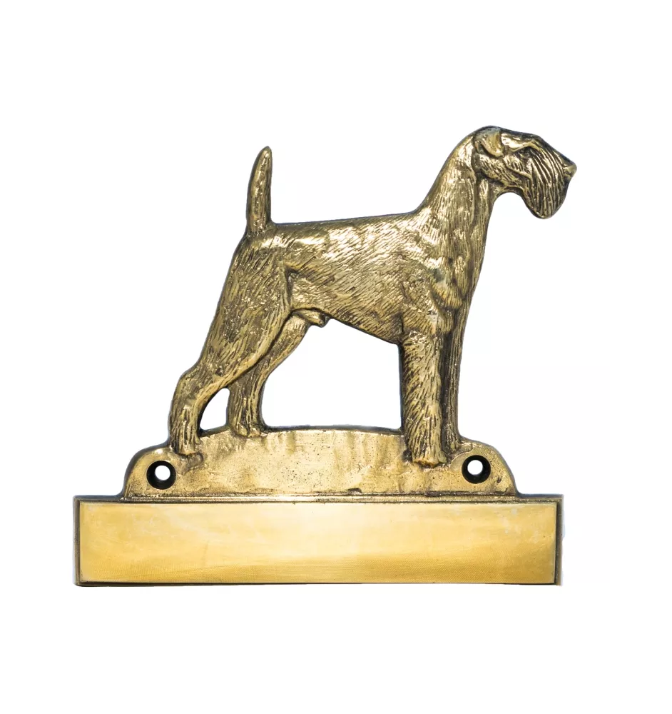 Airedale Terrier, Waterside Terrier, Bingley Terrier - plaque d'adresse avec chien, plaque de nom en laiton, plaque de porte personnalisée avec le nom de la marque Art-Dog