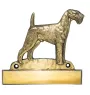 Airedale Terrier, Bingley Terrier - address plaque with a dog, brass nameplate, personalized door sign with the brand name Art-Dog
