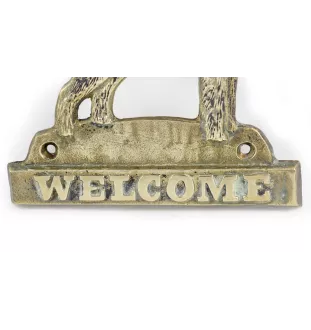 Airedale Terrier, Bingley Terrier - a door sign with a dog, a brass welcome plaque, a unique sign with the inscription Welcome from the Art-Dog brand