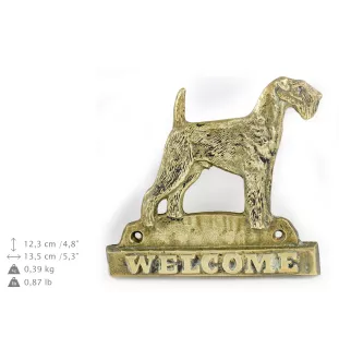 Airedale Terrier, Bingley Terrier - a door sign with a dog, a brass welcome plaque, a unique sign with the inscription Welcome from the Art-Dog brand