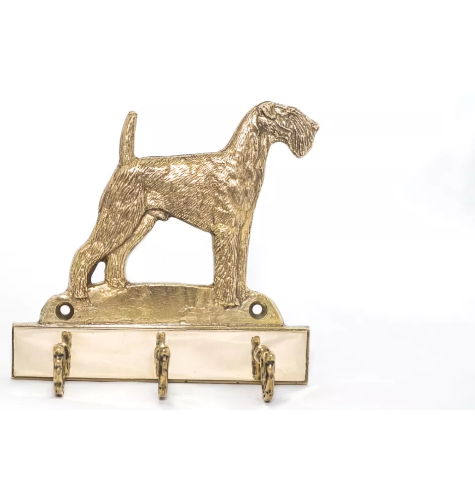 Airedale Terrier, Waterside Terrier - Schlüsselhalter mit Hund, Messinggriff für Hundezubehör, elegante Dekoration für den Flur der Marke Art-Dog