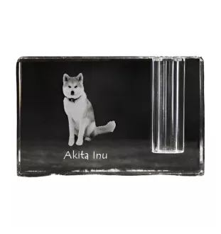 Akita, Akita Inu - Porte-stylos, organiseur en cristal avec photo de chien, décoration de bureau unique par la marque Art-Dog