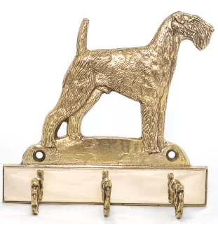Airedale Terrier, Bingley Terrier - key holder with a dog, brass handle for dog accessories, an elegant decoration for the hallway from the Art-Dog brand.