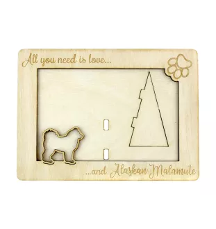 Alaskan Malamute - Photo frame, engraved wooden frame, a lovely gadget for the dog lover by Art-Dog