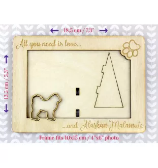 Alaskan Malamute - Photo frame, engraved wooden frame, a lovely gadget for the dog lover by Art-Dog