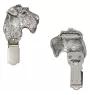 Airedale Terrier, Bingley Terrier - brooch with a clip, holder for a start number, silver-plated dog show pin from the Art-Dog brand