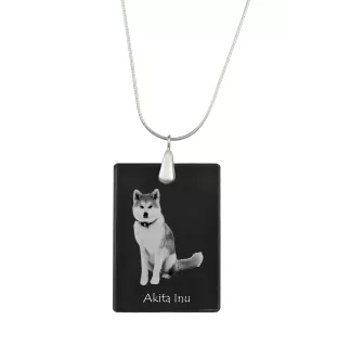 Akita, Akita Inu - Crystal pendant with dog, silver necklace with photo, personalised pendant by Art-Dog brand