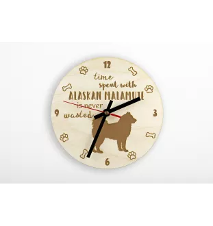 Alaskan Malamute, Alaskischer Malamute - Uhr mit Hund, Holzuhr mit Gravur, personalisierte Uhr von Art-Dog