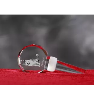 Akita, Akita Inu - Crystal bottle stopper, unique wine stopper with photo, personalised gift for sommelier by Art-Dog brand