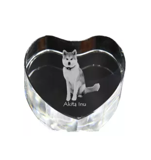 Akita, Akita Inu - une photo de chien dans un cristal, un cœur en cristal, un cadre photo exceptionnel de la marque Art-Dog