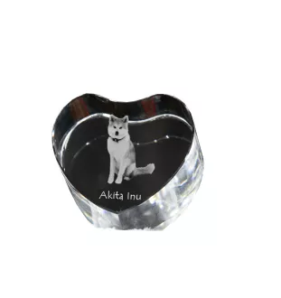 Akita, Akita Inu - une photo de chien dans un cristal, un cœur en cristal, un cadre photo exceptionnel de la marque Art-Dog