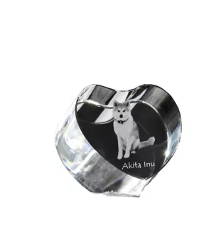 Akita, Akita Inu - a photo of a dog in crystal, crystal heart, unique photo frame from the Art-Dog brand