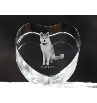 Akita, Akita Inu - une photo de chien dans un cristal, un cœur en cristal, un cadre photo exceptionnel de la marque Art-Dog