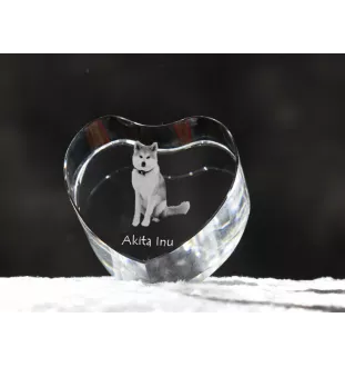Akita, Akita Inu - une photo de chien dans un cristal, un cœur en cristal, un cadre photo exceptionnel de la marque Art-Dog