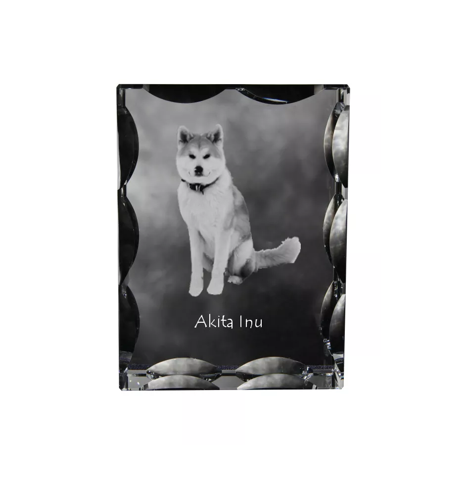 Akita, Akita Inu - cristal avec photo de chien, statuette en verre avec photo, cadre exceptionnel avec photo de la marque Art-Dog