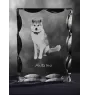 Akita, Akita Inu - crystal with a picture of a dog, glass statuette with a picture, unique frame with a picture from Art-Dog brand