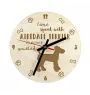 Airedale Terrier, Waterside Terrier, Bingley Terrier - horloge avec chien, horloge en bois, horloge murale pour les amoureux des chiens, horloge de bureau et étagère, Art-Dog