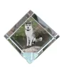 Akita, Akita Inu - crystal cube with a photo, photo of a horse in crystal, cubic paperweight from Art-Dog brand