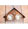 Airedale Terrier, Bingley Terrier - wooden stand with bowls for a dog, decorative dog bowls, a gift for adopting a dog from the Art-Dog brand