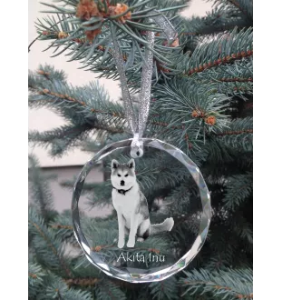 Akita, Akita Inu - Kristallkugel mit Foto, Hundebild im Kristall, personalisierter Christbaumschmuck von Art-Dog.