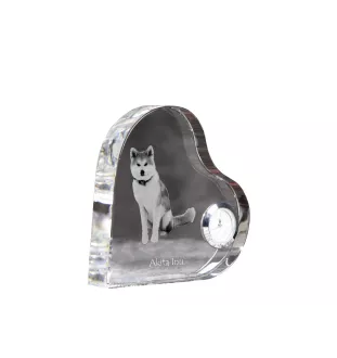 Akita, Akita Inu - horloge en cristal avec une photo de chien, horloge de table en forme de cœur, horloge debout personnalisée de la marque Art-Dog