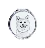 Akita, Akita Inu - Taschenspiegel mit Hund, personalisierter Taschenspiegel, kompakter Spiegel mit Art-Dog-Logo