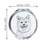 Akita, Akita Inu - Taschenspiegel mit Hund, personalisierter Taschenspiegel, kompakter Spiegel mit Art-Dog-Logo
