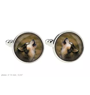 Malamute de l'Alaska - Boutons de manchette et cravate avec votre photo, accessoire de costume, bijoux pour hommes de la marque Art-Dog.