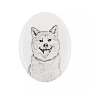 Akita, Akita Inu - une plaque commémorative avec une photo de chien, une plaque funéraire avec une impression, une plaque ovale personnalisée de la marque Art-Dog