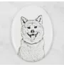Akita, Akita Inu - une plaque commémorative avec une photo de chien, une plaque funéraire avec une impression, une plaque ovale personnalisée de la marque Art-Dog