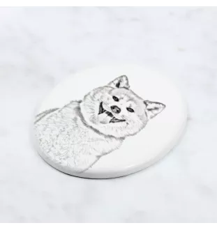 Akita, Akita Inu - commemorative plaque with a photo of a dog, tombstone with a print, personalized oval plaque from the Art-Dog brand