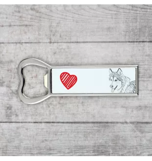 Alaskan Malamute - bottle opener with a dog, personalized fridge opener, unique gift for a man by Art-Dog brand