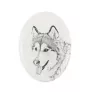 Malamute de l'Alaska - une plaque commémorative avec une photo de chien, une plaque funéraire avec une impression, une plaque ovale personnalisée de la marque Art-Dog