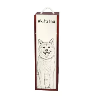 Akita, Akita Inu - boîte à vin avec chien, boîte à alcool avec graphisme, boîte cadeau personnalisée de la marque Art-Dog
