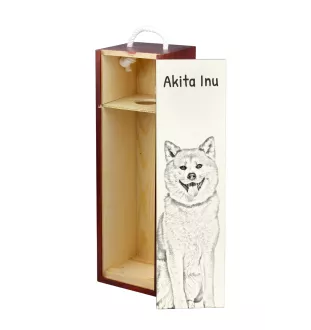 Akita, Akita Inu - boîte à vin avec chien, boîte à alcool avec graphisme, boîte cadeau personnalisée de la marque Art-Dog