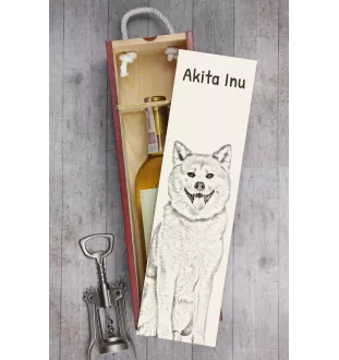 Akita, Akita Inu - boîte à vin avec chien, boîte à alcool avec graphisme, boîte cadeau personnalisée de la marque Art-Dog