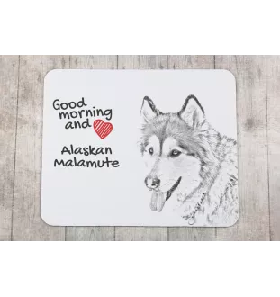 Alaskan Malamute, Alaskischer Malamute - Mauspad mit Druck, personalisiertes Mauspad mit Hund, einzigartiges Gadget für Büroangestellte von Art-Dog.
