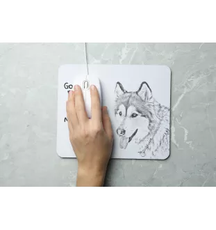 Alaskan Malamute, Alaskischer Malamute - Mauspad mit Druck, personalisiertes Mauspad mit Hund, einzigartiges Gadget für Büroangestellte von Art-Dog.