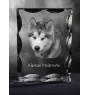 Alaskan Malamute - crystal with a picture of a dog, glass statuette with a picture, unique frame with a picture from Art-Dog brand