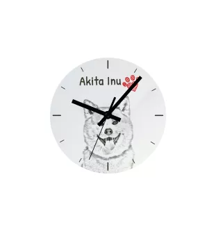 Akita, Akita Inu - Wanduhr mit Hund, Regal Uhr mit Druck, personalisierte Hausdekoration von Art-Dog.
