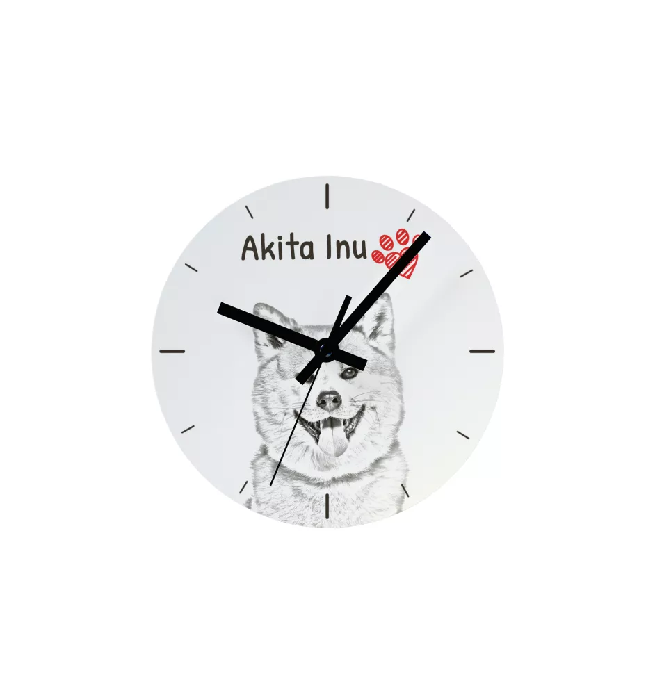 Akita, Akita Inu - wall clock with a dog, shelf clock with a print, personalized home decoration from the Art-Dog brand