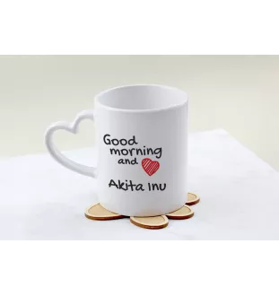 Akita kubek z psem good morning serce Art-Dog