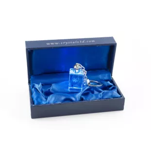 Alaskan Malamute - Crystal key ring with dog photo, illuminated key ring, unique gift by Art-Dog brand